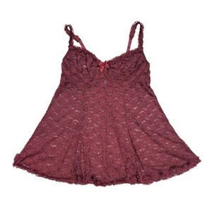 Torrid 2X 18/20 Simply Lace Babydoll Lingerie Dress Ruffle Trim Underwire